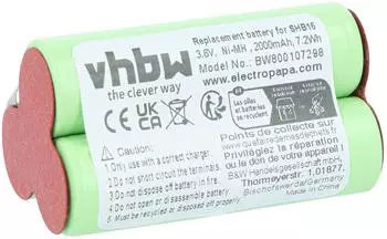 vhbw Ersatzakku f&uuml;r T24, T24B, T24C NiMH 3,6V 2000mAh