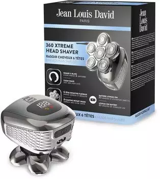 Jean Louis David 360 Xtreme Head Shaver 6 flexible K&ouml;pfe, Lithium-Ion