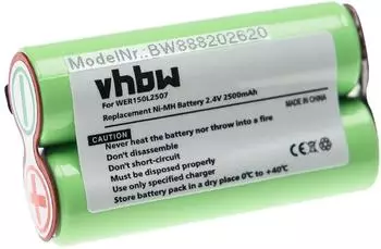 vhbw Rasierer-Akku 2,4V 2500mAh f&uuml;r Panasonic ER150, ER153