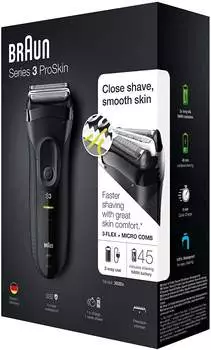 Braun 3020s Series 3 black – Leistungsstarker Akku und einfache Reinigung