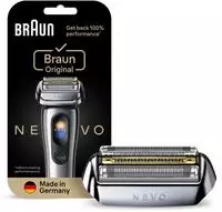 Braun Ersatzscherkopf "NEVO Silver" 100% Leistung, Kompatibel mit NEVO Rasierern,