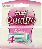 Wilkinson Sword Quattro f&uuml;r Frauen Rasierklingen x3