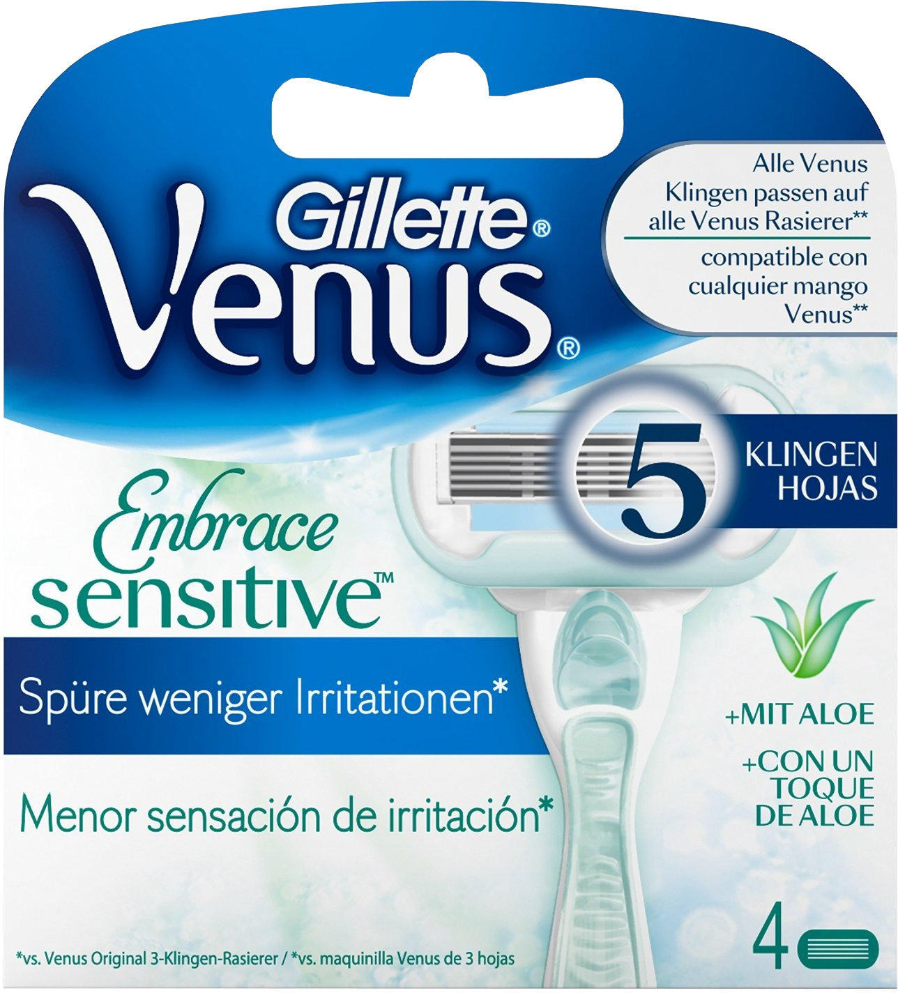 Gillette Venus Embrace Sensitive Ersatzklingen (4 Stk.) Test TOP Angebote  ab 13,43 € (April 2023)
