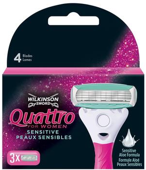 Wilkinson Sword Quattro Women Sensitive Rasierklingen (3 Stck.)