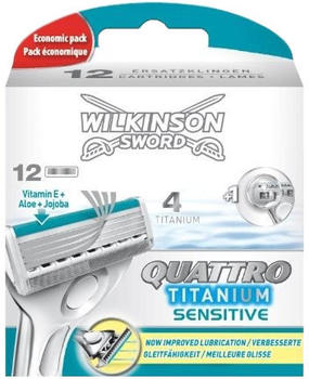 Wilkinson Sword Quattro Titanium Sensitive Ersatzklingen (12 Stk.)