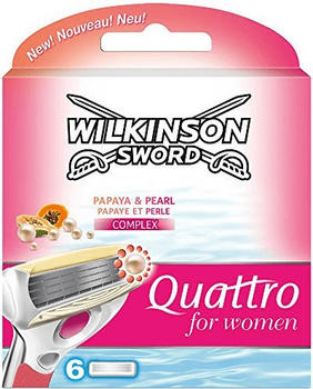 Wilkinson Sword Quattro for Women Rasierklingen Papaya & Pearl (6 Stk.)