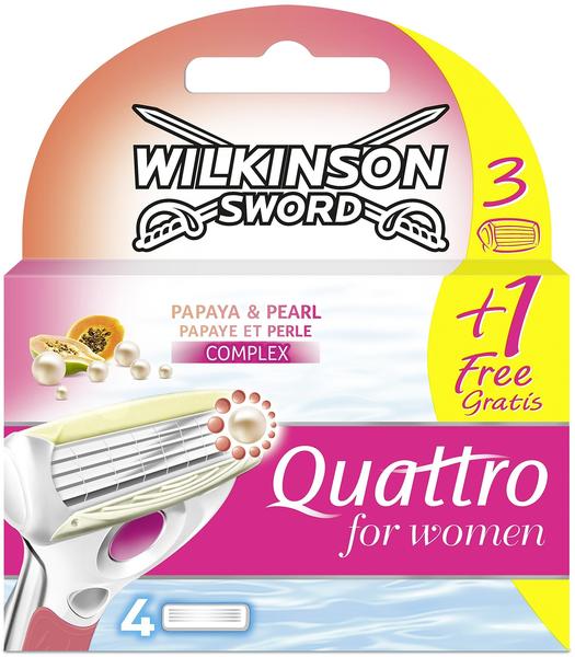 Wilkinson Sword Quattro for Women Rasierklingen Papaya & Pearl (4 Stk.)