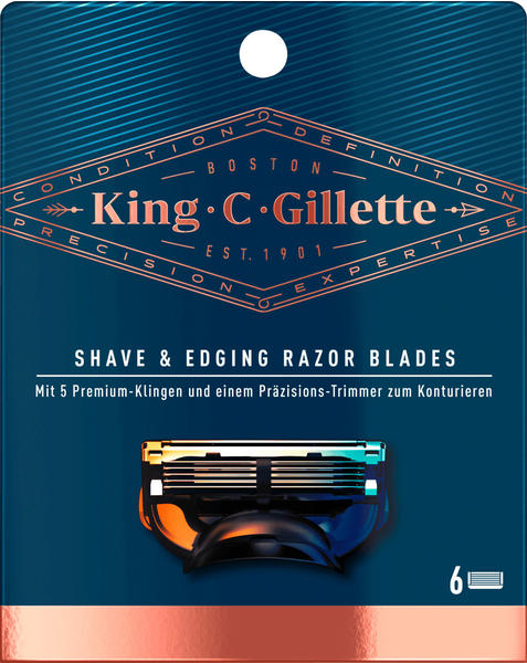 Gillette King C. Gillette Ersatzklingen (6 Stk.)