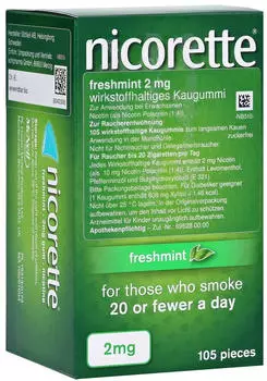 nicorette 2 mg Freshmint Kaugummi (105 Stk.)