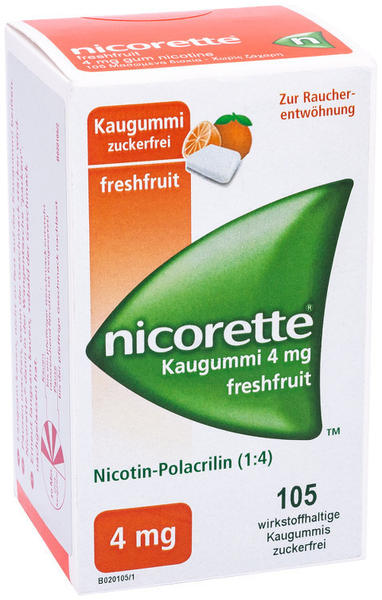 Nicorette 4 mg Freshfruit Kaugummi (105 Stk.)