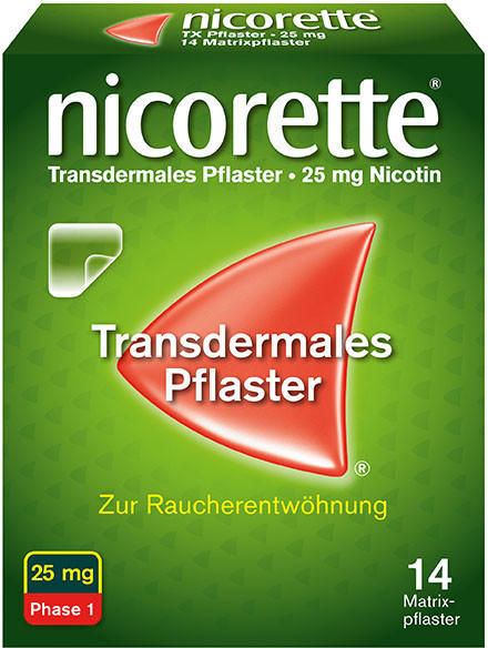 Johnson & Johnson Nicorette transdermales Pflaster Phase 1 25 mg/16 h (14 Stk.)