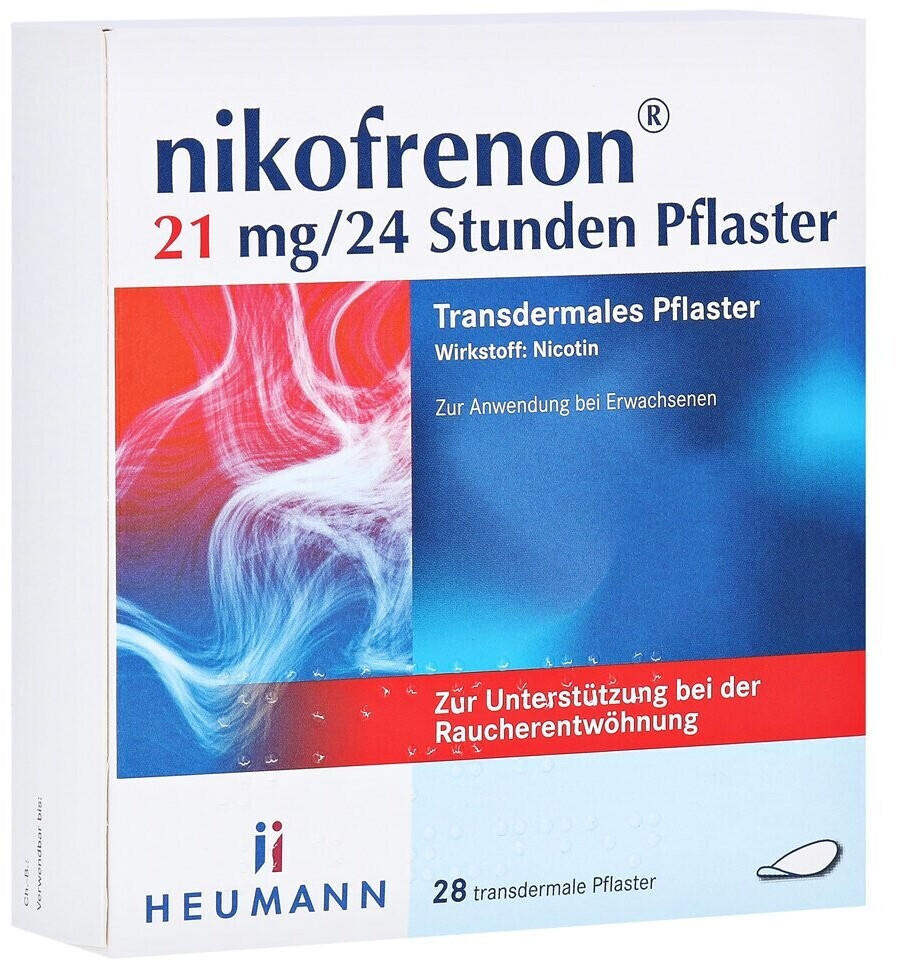 Heumann Pharma nikofrenon 21mg/24 Stunden Pflaster (28 Stk.) Test ❤️  Testbericht.de April 2022