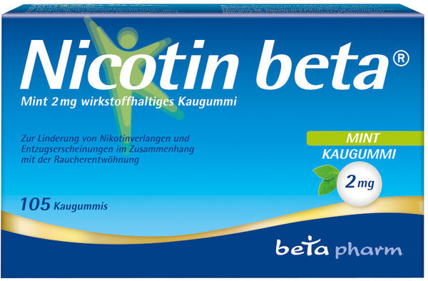 betapharm Nicotin Beta Mint 2mg Kaugummi (105 Stk.)