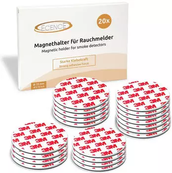 ECENCE Rauchmelder Magnethalter 20 Stück Ø 70mm