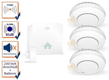Elro Rauchmelder SF500S Kit + 3X Funk Kit Smart EN14604