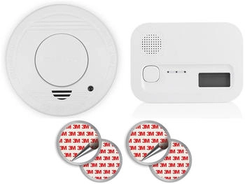 Smartwares Set Rauch und Kohlenmonoxid-Melder wechselbare Batterie Magnethalterung (FSES19204)