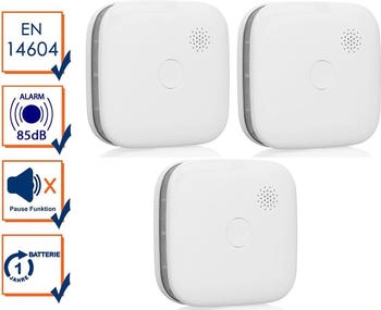 Smartwares 3er Set fotoelektrisch Rauchmelder wechselbare Batterie WiFi App (FSM12601S3)