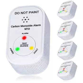 Nemaxx M10 Mini CO-Melder 5er-Set, Elektrochemischer Sensor, 85dB, 10 Jahre (CM10 Mini 5-Pack)