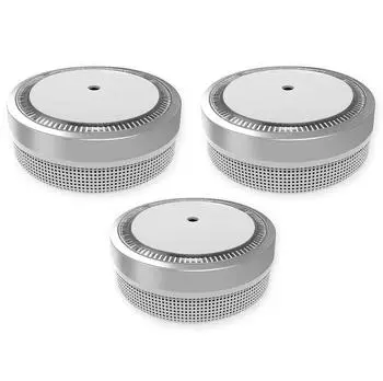 Nemaxx M1-Mini Rauchwarnmelder photoelektrisch 85dB 3V Lithium, 3er-Pack (M1 Mini Rauchmelder Silber 3-Pack)
