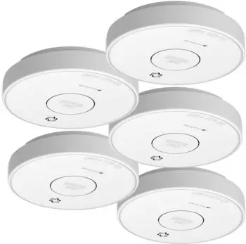 VisorTech Rauchwarnmelder, kabellos vernetzbar, 5er-Set (RWM-470)