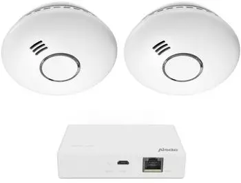Alecto SMART-SMOKE102 Zigbee Rauchmelder Starterset mit Smart Bridge, 2er Set, weiß (SMART-SMOKE102)