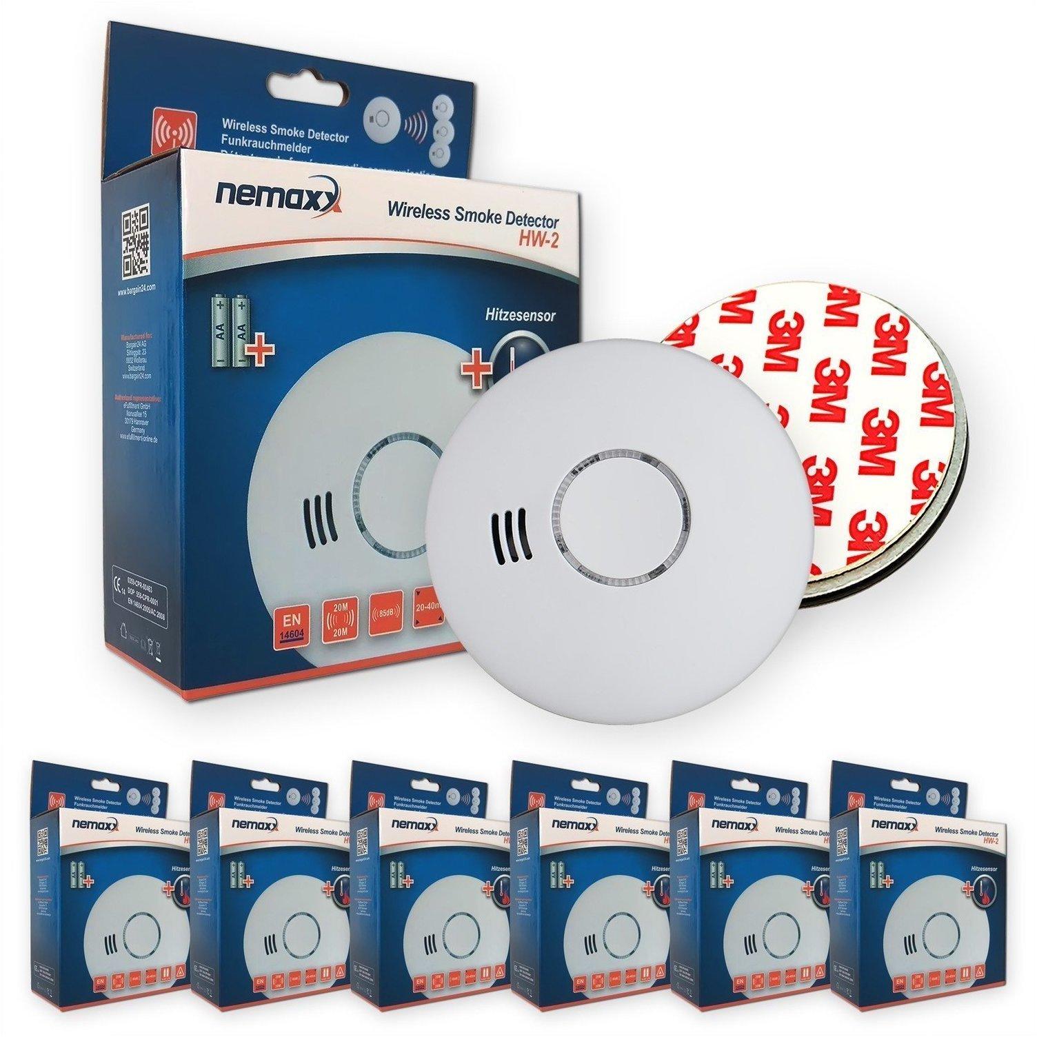 Nemaxx 6x Nemaxx HW-2 Funkrauchmelder Rauchmelder Hitzemelder mit  kombiniertem Rauch- und Thermosensor nach DIN EN 14604 + 6x NX1  Magnethalter Test ❤️ Jetzt ab 73,50 € (Mai 2022) Testbericht.de