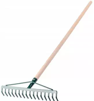 Kadax Jorn Gartenrechen Metall 16 Zinken Holzstiel (K1341)
