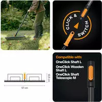 Fiskars Rasenrechen OneClick Arbeits-B.570mm Zinken-L.90mm 35 Zinken