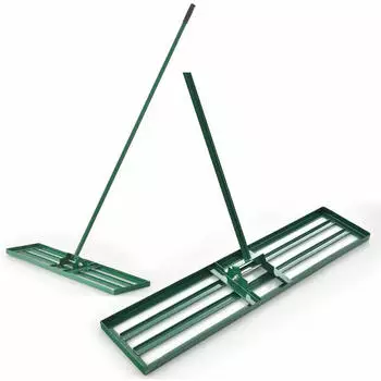 Costway Nivellierrechen Metall, ergonomischer Griff, 91x25cm, Grün (GT4045GN)