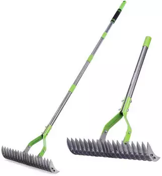WORKPRO Laubrechen 38cm, 19 Zinken, Teleskopstiel 102-178cm (W153027A)