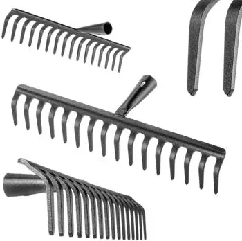 Kadax Gartenrechen aus Stahl, 16 Zinken, ohne Stiel (K10124)