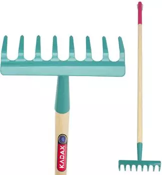 Kadax Metall-Rasen-Rechen 8 Zinken, mit Stiel (K2025)