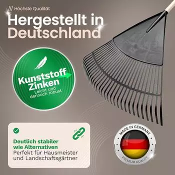 Novaliv Laubrechen 2er-Set 30 Zinken, Arbeitsbreite 75cm, 4-tlg. Steckstiel