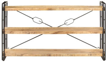 vidaXL B&uuml;cherregal 3 F&auml;cher 140x30x80 cm Mango Massivholz