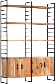 vidaXL B&uuml;cherregal 4 Etagen 124x30x180 cm Massivholz Akazie