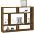 vidaXL Wall shelf plywood 75x16x55 cm oak smoke