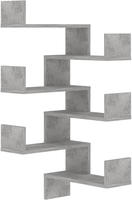 vidaXL Wand-Eckregale 2 Stk. Betongrau 40x40x50 cm Holzwerkstoff