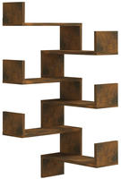 vidaXL Wand-Eckregale 2 Stk. R&auml;uchereiche 40x40x50 cm Holzwerkstoff