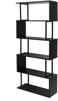 Mendler Bücherregal HWC-A27 183x80cm 3D-Struktur dunkelbraun (75020)