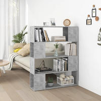 vidaXL B&uuml;cherregal Raumteiler Betongrau 100x24x124 cm