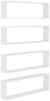 vidaXL W&uuml;rfelregale 4 Stk. Wei&szlig; 100x15x30 cm Holzwerkstoff