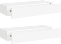 vidaXL Wandregale mit Schubladen 2 Stk. Wei&szlig; 60x23,5x10 cm MDF