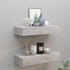 vidaXL 2er-Wandregale 60x23,5x10 cm Betongrau