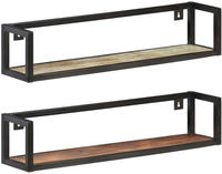 vidaXL Wandregale 2 Stk. 80 cm Altholz Massiv