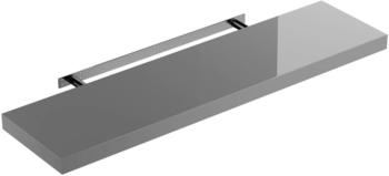 Casaria Schweberegal 90cm hochglanz grau - grau Massivholz