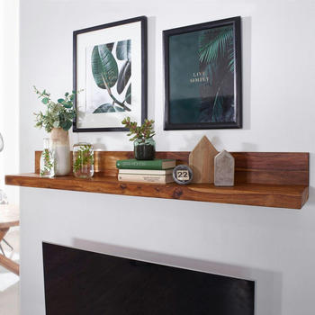 Finebuy Wandregal Massivholz Regal Landhausstil Holzregal Wandboard - Holz SuVa2537_1