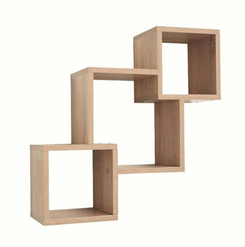 Mein-Regal Mein-Regal Wandregal CONNECT Natur B&uuml;cherregal Holz H&auml;ngeregal Schweberegal LxTxH: ca 65x20x60 cm - beige