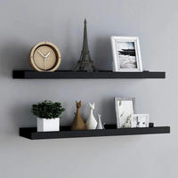 vidaXL Bilderleisten 2 Stk. Schwarz 80x9x3 cm MDF