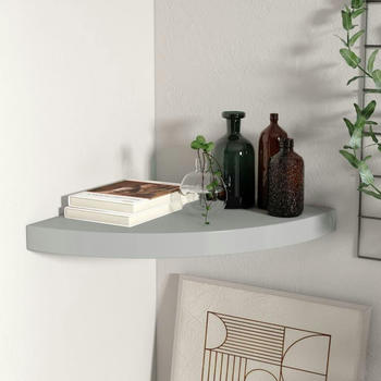 vidaXL Eck-Schweberegal Grau 35x35x3,8 cm MDF - 323922