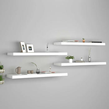 vidaXL Schweberegale 4 Stk. wei&szlig; 90x23,5x3,8 cm MDF - 323819